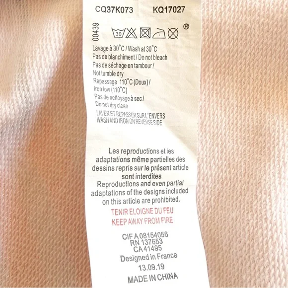 Kenzo Kids Paris Tiger Graphic Zip Hoodie Light Pink Sweatshirt Girls 2 (2A) - Picture 11 of 14